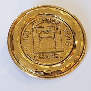 Chanel 24k Gold Plated Vintage Parisian Brooch
